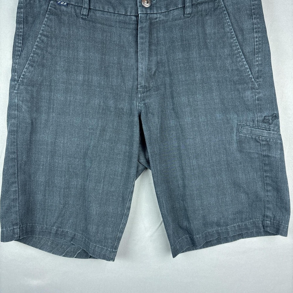 Fox Racing Straight Shorts Mens 34 Gray Cotton 11" Inseam Pockets MTB